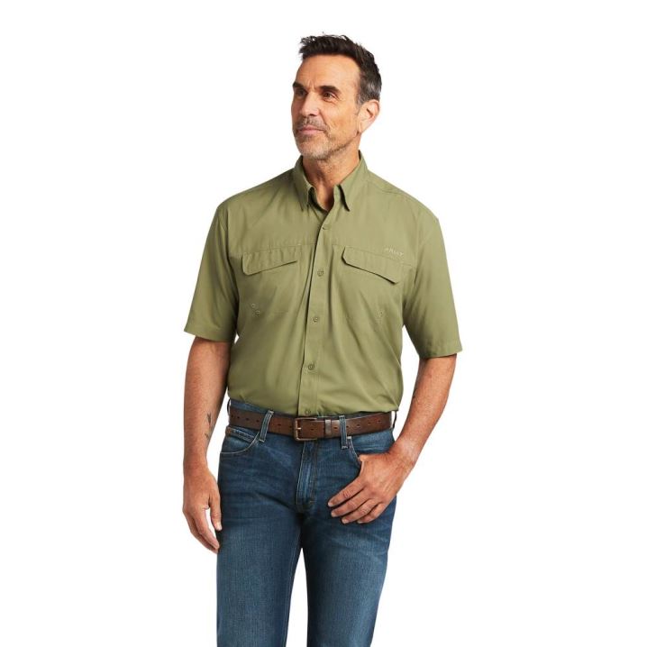 Ariat VentTEK Outbound Klassische Fit Shirt Tiefesgrün | H5C7aMOF