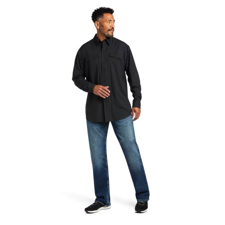 Ariat VentTEK Outbound Klassische Fit Shirt Schwarz | hmjCjtLs