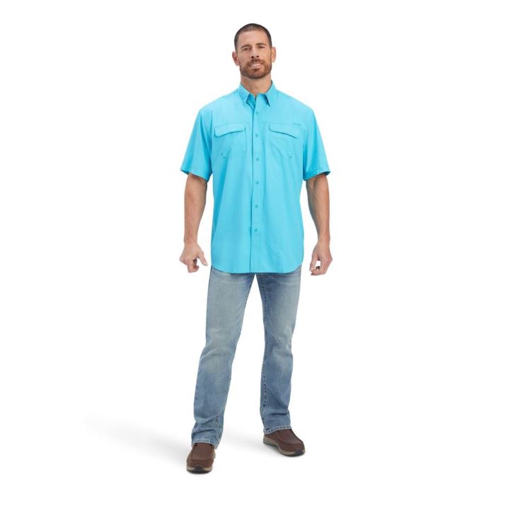 Ariat VentTEK Outbound Klassische Fit Shirt Blau | l2oml2AY