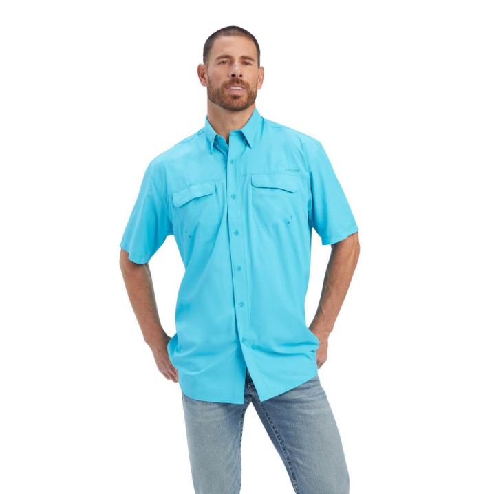 Ariat VentTEK Outbound Klassische Fit Shirt Blau | l2oml2AY