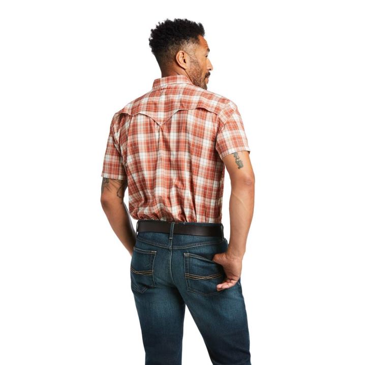 Ariat VentTEK Western Fitted Shirt Baked Clay Plaid | rvY7FGmH