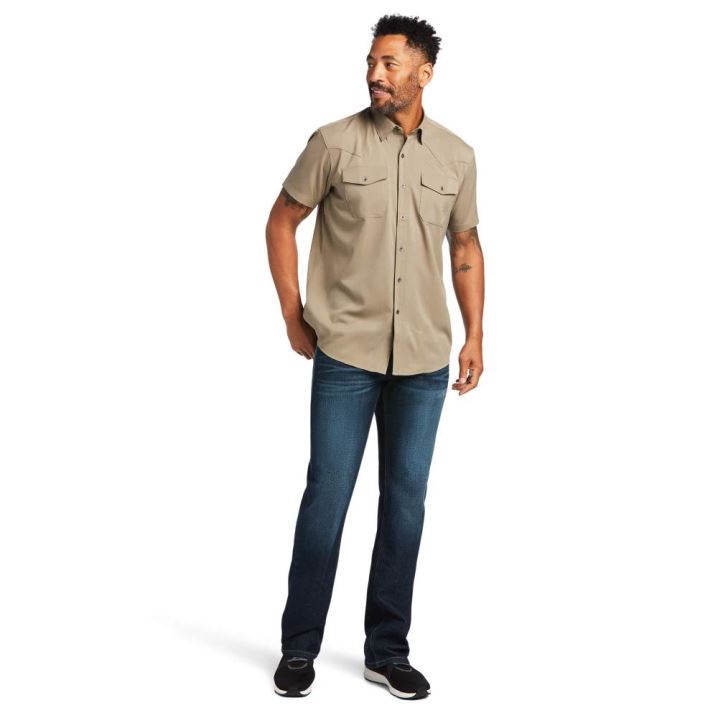 Ariat VentTEK Western Fitted Shirt Brindle | kGJoNafL