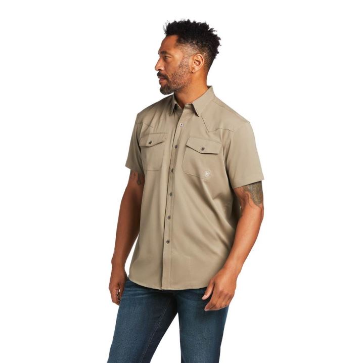 Ariat VentTEK Western Fitted Shirt Brindle | kGJoNafL