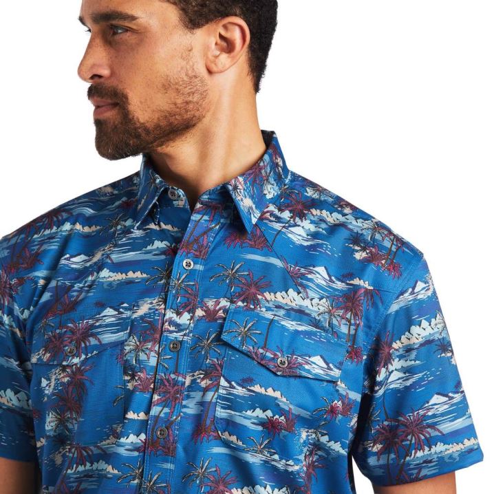 Ariat VentTEK Western Fitted Shirt Island Print | z9U2w6mb