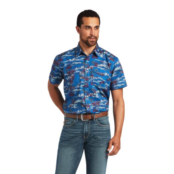 Ariat VentTEK Western Fitted Shirt Island Print | z9U2w6mb