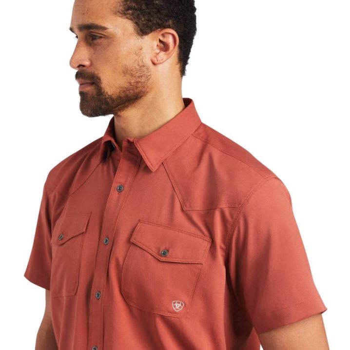 Ariat VentTEK Western Fitted Shirt Marsala | POsOdtnb