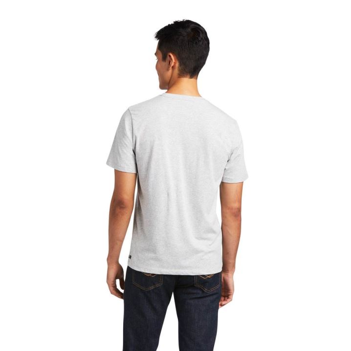 Ariat Vertical Logo T-Shirt Grau | k3Z2oNqI