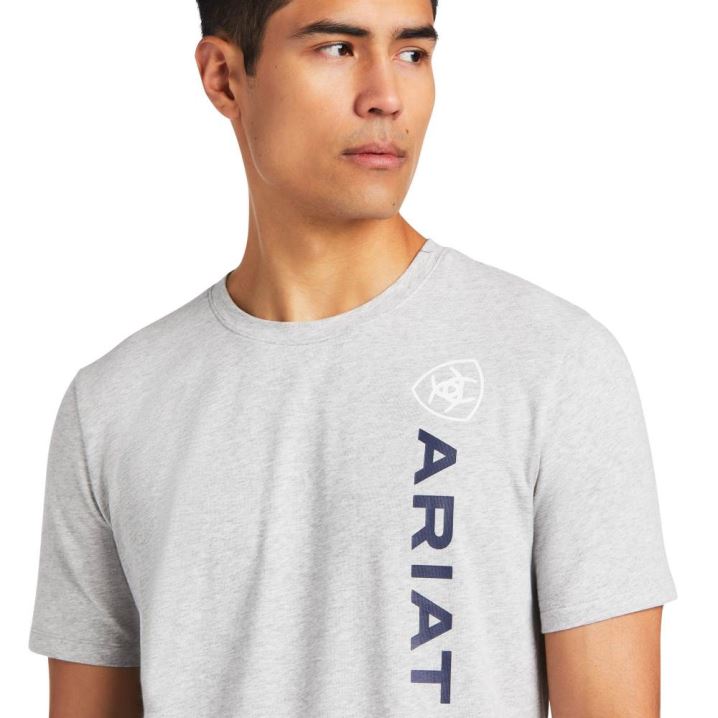 Ariat Vertical Logo T-Shirt Grau | k3Z2oNqI