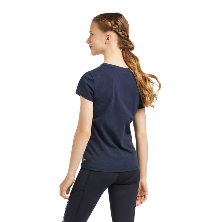 Ariat Vertical Logo T-Shirt Navy | twR1Zj64