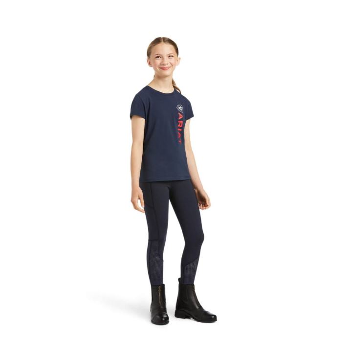 Ariat Vertical Logo T-Shirt Navy | twR1Zj64