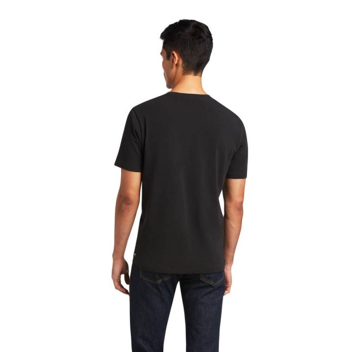 Ariat Vertical Logo T-Shirt Schwarz | 6jRoNl7j