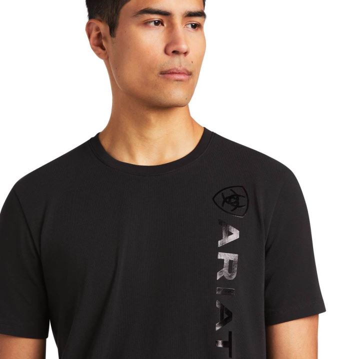 Ariat Vertical Logo T-Shirt Schwarz | 6jRoNl7j