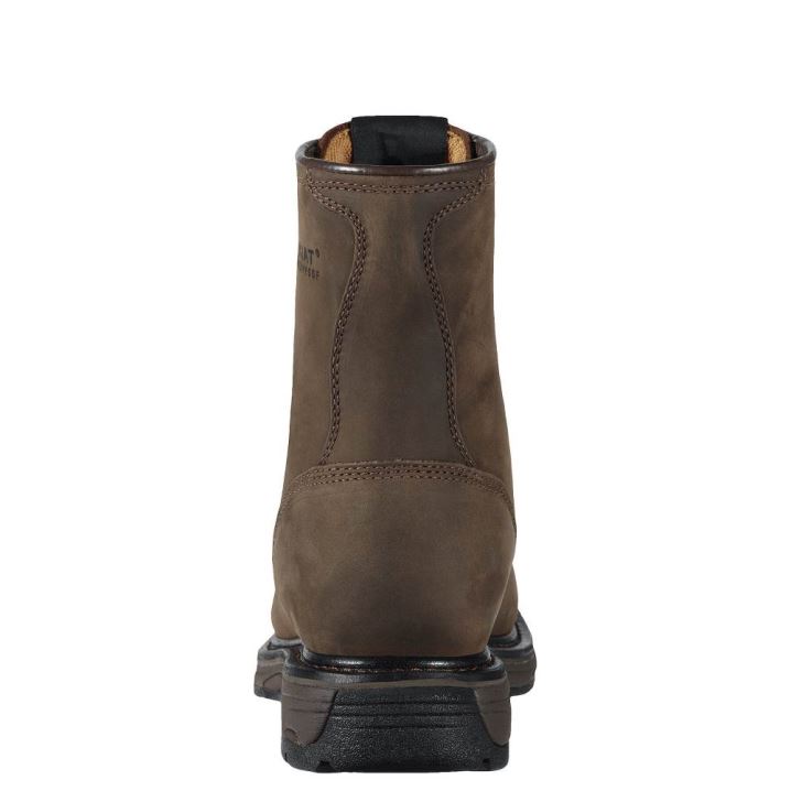 Ariat WorkHog 8" Wasserdichte Arbeits Boot Braun | StO0kvIG