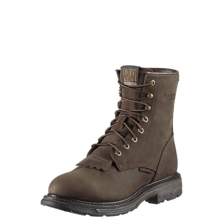 Ariat WorkHog 8" Wasserdichte Arbeits Boot Braun | StO0kvIG