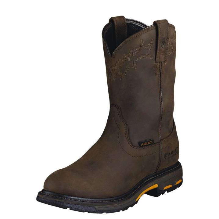 Ariat WorkHog Wasserdichte Arbeits Boot Braun | m2JLFaT3