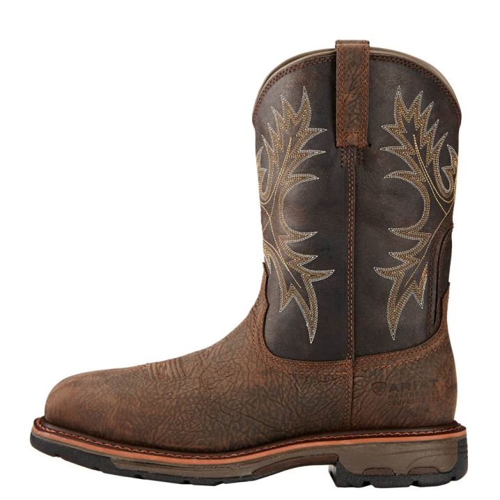 Ariat WorkHog Wasserdichte Composite Kappe Arbeits Boot Braun | WMj4BxAH