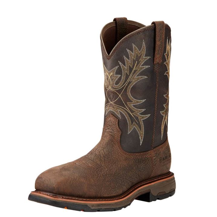 Ariat WorkHog Wasserdichte Composite Kappe Arbeits Boot Braun | WMj4BxAH