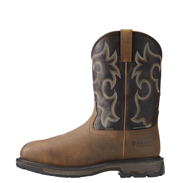 Ariat WorkHog Weite Square Kappe 400g Wasserdichte 400g Composite Kappe Arbeits Boot Braun | ItrzRjH2