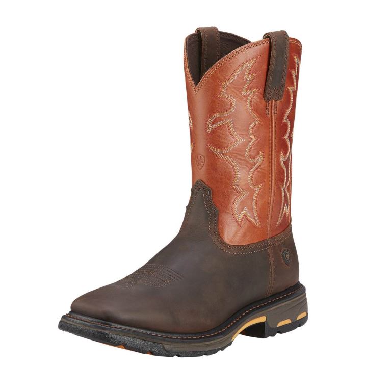 Ariat WorkHog Weite Square Kappe Arbeits Boot Dunkel | TQm0337r