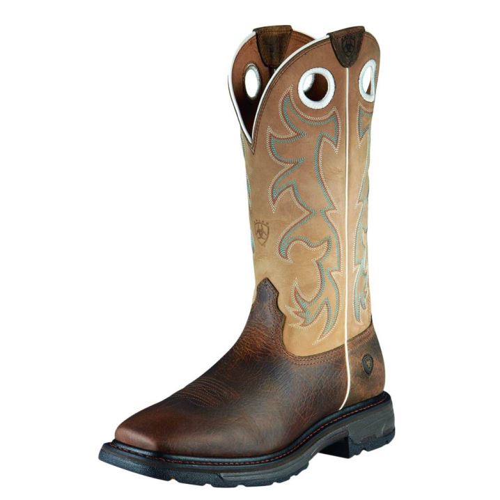 Ariat WorkHog Weite Square Kappe Hohe Steel Kappe Arbeits Boot Earth | ispFW4hG