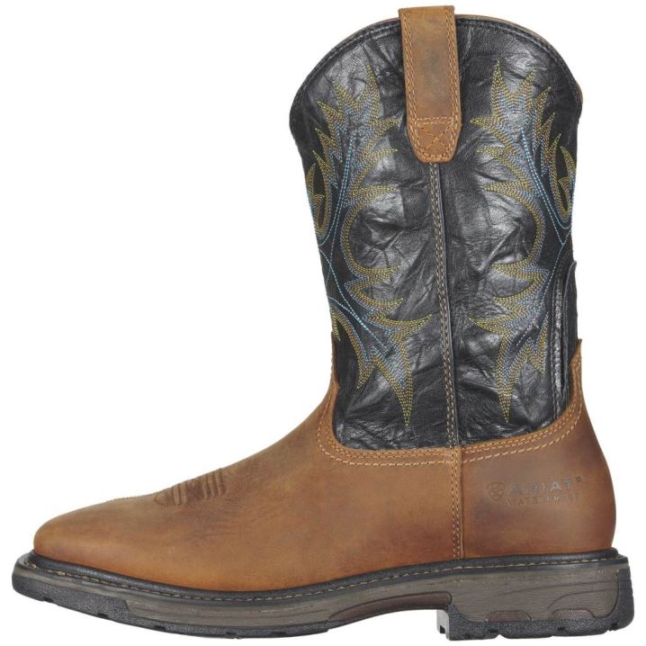 Ariat WorkHog Weite Square Kappe Wasserdichte Steel Kappe Arbeits Boot Aged Bark | 1BpIp9yw