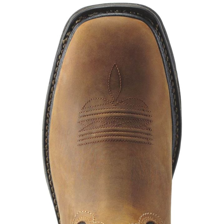 Ariat WorkHog Weite Square Kappe Wasserdichte Steel Kappe Arbeits Boot Aged Bark | 1BpIp9yw