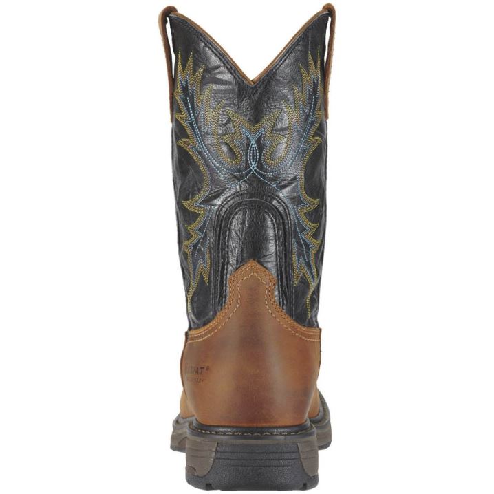 Ariat WorkHog Weite Square Kappe Wasserdichte Steel Kappe Arbeits Boot Aged Bark | 1BpIp9yw