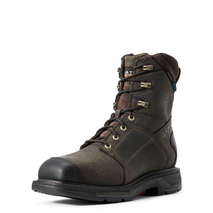 Ariat WorkHog XT 8" Side Zip Wasserdichte Carbon Kappe Arbeits Boot Braun | Y0aAqNM8