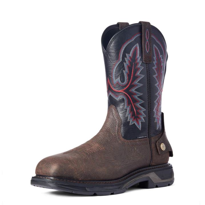 Ariat WorkHog XT EZ Zip Carbon Kappe Arbeits Boot Braun | gSLsaqjt