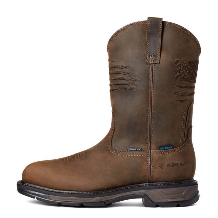 Ariat WorkHog XT Patriot Wasserdichte Carbon Kappe Arbeits Boot Braun | NhfD4fLi