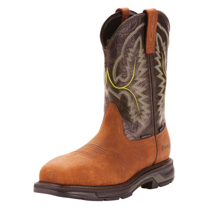 Ariat WorkHog XT Wasserdichte Carbon Kappe Arbeits Boot Tumbled Bark | jpssuGll