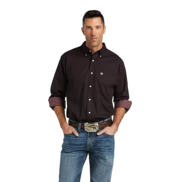 Ariat Wrinkle Free Abel Klassische Fit Shirt Schwarz | dkU8zDyt