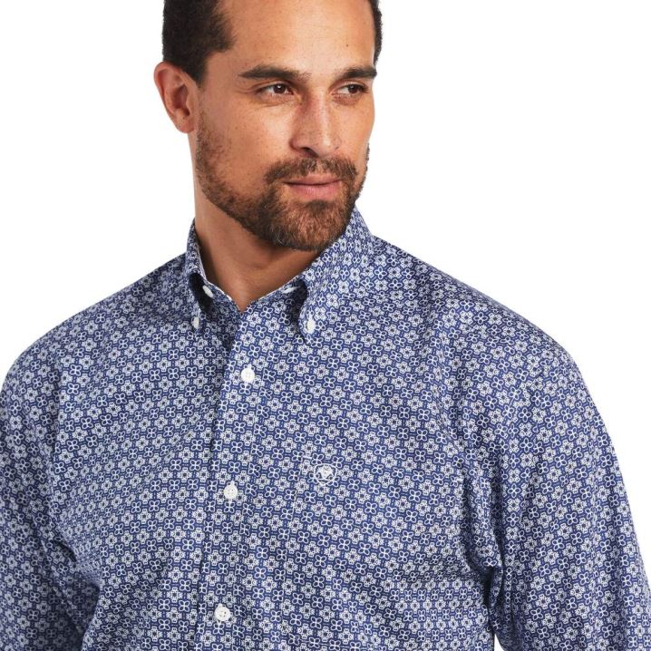 Ariat Wrinkle Free Ernest Klassische Fit Shirt Navy | 7qbwajpE