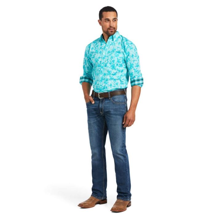 Ariat Wrinkle Free Hassan Fitted Shirt Ceramic | Eph4E7rp