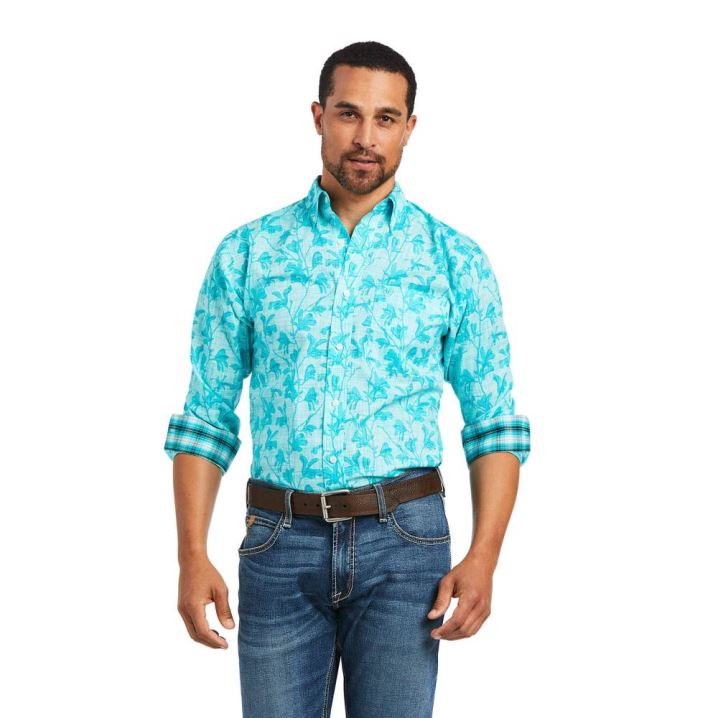 Ariat Wrinkle Free Hassan Fitted Shirt Ceramic | Eph4E7rp