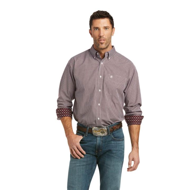 Ariat Wrinkle Free Orson Klassische Fit Shirt Königsblau | AlAqGu0B