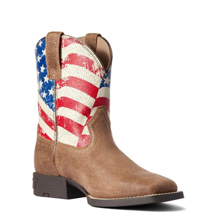 Ariat Youth Stars and Stripes Western Boot Braun | Ic7nkzoz